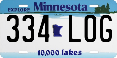 MN license plate 334LOG