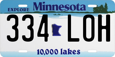 MN license plate 334LOH