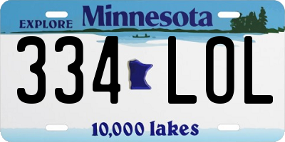 MN license plate 334LOL