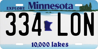 MN license plate 334LON