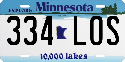 MN license plate 334LOS