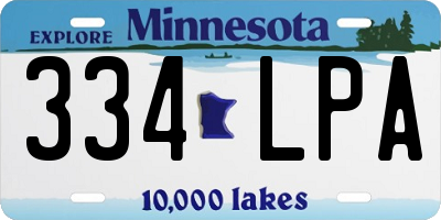 MN license plate 334LPA