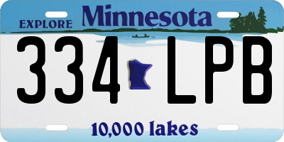 MN license plate 334LPB