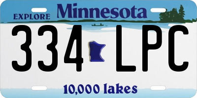 MN license plate 334LPC