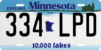 MN license plate 334LPD