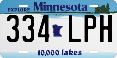 MN license plate 334LPH