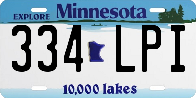 MN license plate 334LPI
