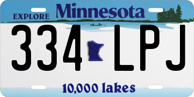 MN license plate 334LPJ