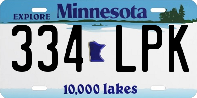 MN license plate 334LPK