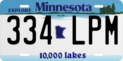 MN license plate 334LPM