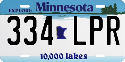 MN license plate 334LPR