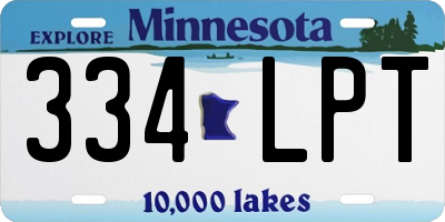 MN license plate 334LPT