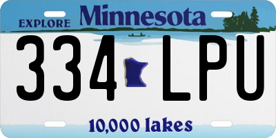 MN license plate 334LPU