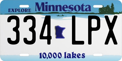 MN license plate 334LPX