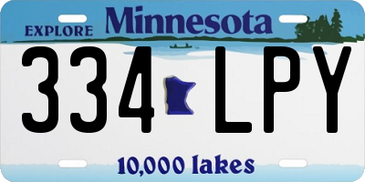 MN license plate 334LPY