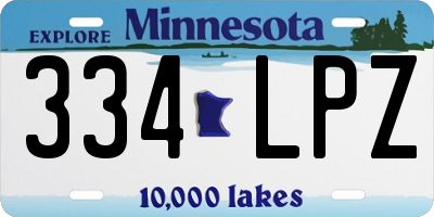 MN license plate 334LPZ