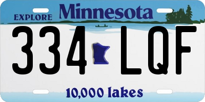 MN license plate 334LQF