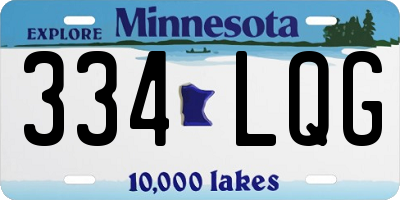 MN license plate 334LQG
