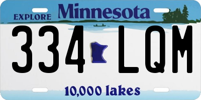 MN license plate 334LQM