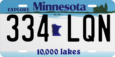 MN license plate 334LQN