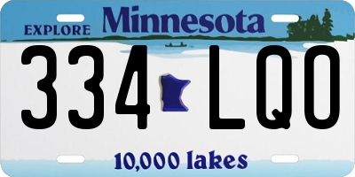 MN license plate 334LQO