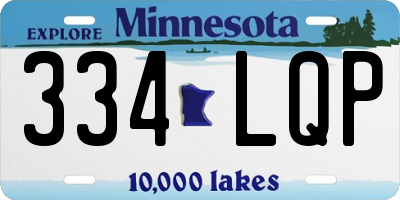 MN license plate 334LQP