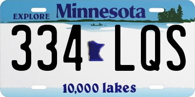 MN license plate 334LQS
