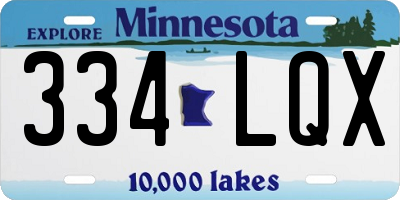MN license plate 334LQX