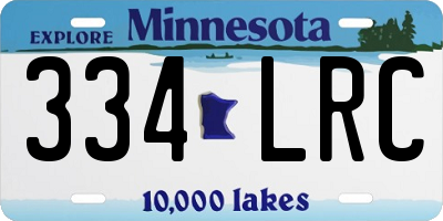 MN license plate 334LRC