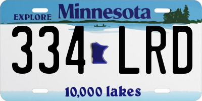 MN license plate 334LRD