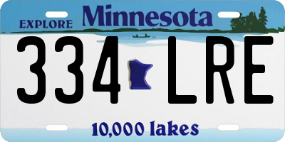 MN license plate 334LRE