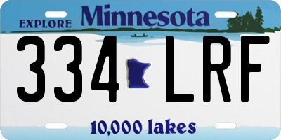 MN license plate 334LRF