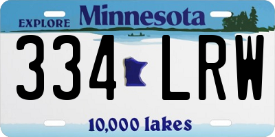 MN license plate 334LRW
