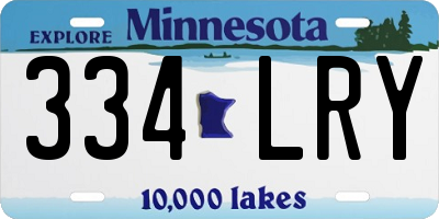 MN license plate 334LRY