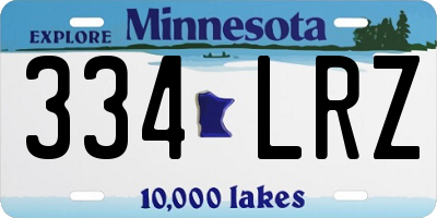 MN license plate 334LRZ