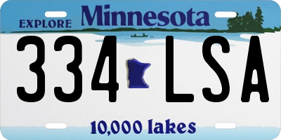 MN license plate 334LSA