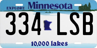 MN license plate 334LSB