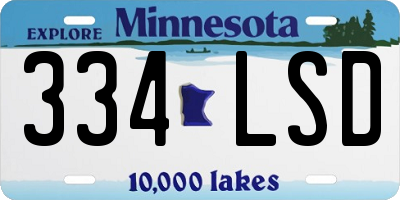 MN license plate 334LSD