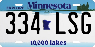 MN license plate 334LSG