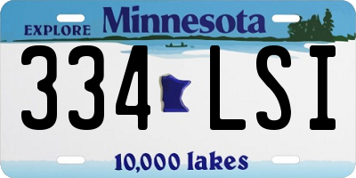 MN license plate 334LSI