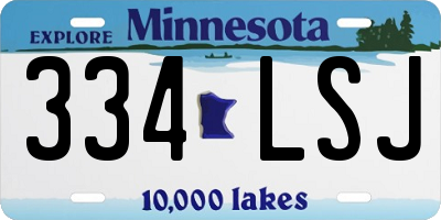 MN license plate 334LSJ