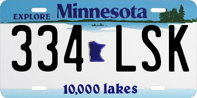 MN license plate 334LSK