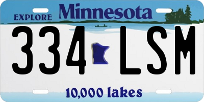 MN license plate 334LSM