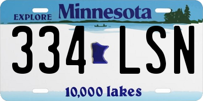 MN license plate 334LSN