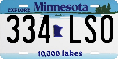 MN license plate 334LSO