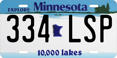 MN license plate 334LSP