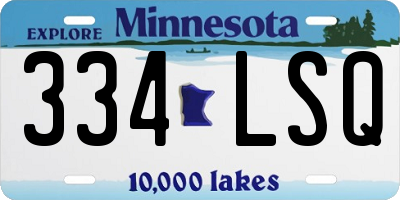 MN license plate 334LSQ
