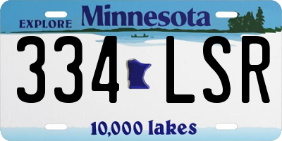 MN license plate 334LSR