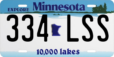 MN license plate 334LSS