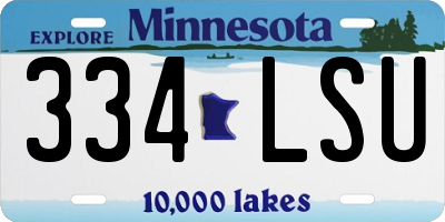 MN license plate 334LSU